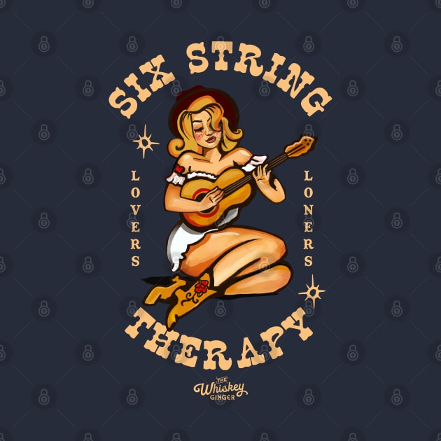 Six String Therapy: Sexy Retro Pinup Guitar Player Girl by The Whiskey Ginger