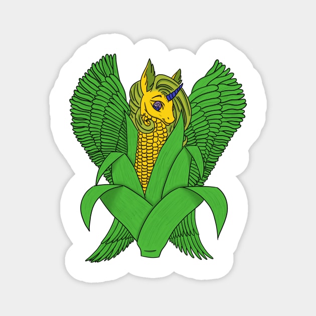 Unicorn on the cob Magnet by Sew Sick Threads