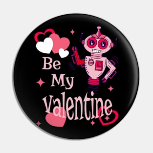 Atomic Robot Retro Vintage Cute Valentines Day Pin