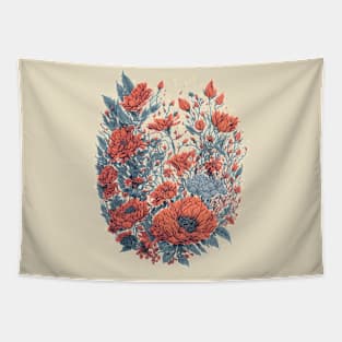 Vintage Flowers Tapestry