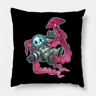 skull astronaut nr4 outline Pillow