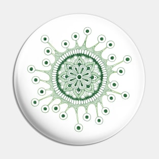 Virus Mandala (green) Pin