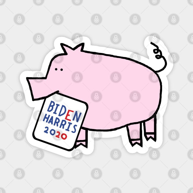 Cute Pig with Biden Harris Sign Magnet by ellenhenryart