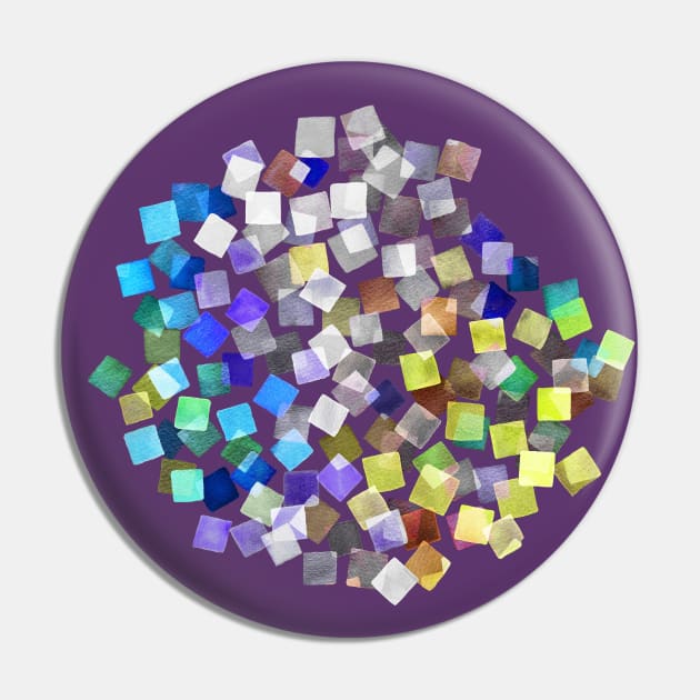 Confetti Plaids Party Rainbow Strong Cobalt Pin by ninoladesign
