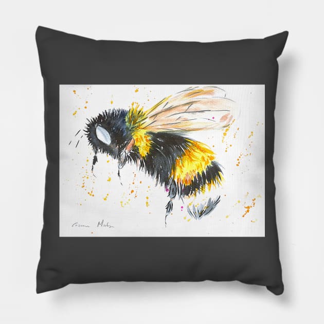 Bumble bee Pillow by Casimirasquirkyart