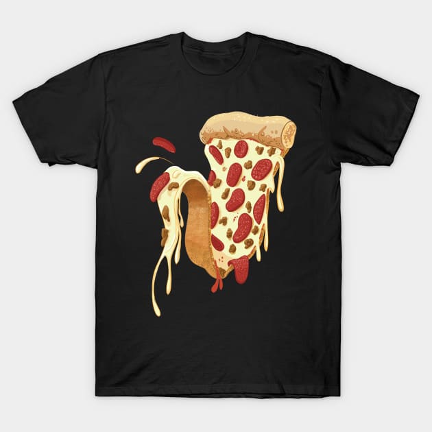 Oversized Long Sleeve Ny Pizza Print Tee