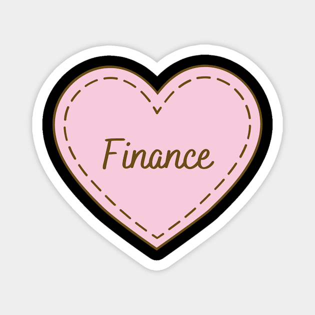 I Love Finance Simple Heart Design Magnet by Word Minimalism