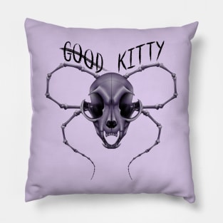 G̶o̶o̶d̶ Kitty Skull Black Text Purple Pillow