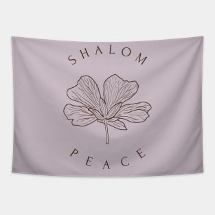Shalom Peace Floral Design Tapestry