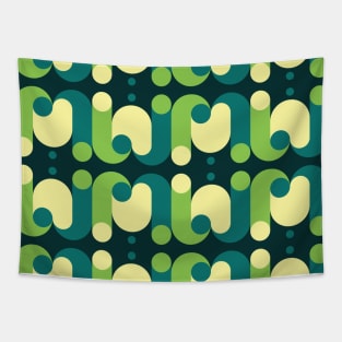 Cool Geometric Abstract Modern Retro Pattern Tapestry