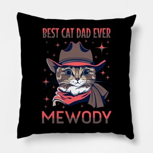 Cowboy Cat Saying Howdy Hello, Best Cat Dad Ever Pillow