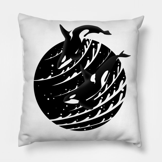 Elegant killer whale Pillow by albertocubatas