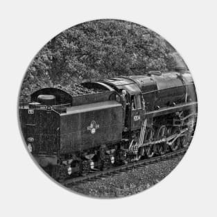 British Railways 9F - Black and White Pin