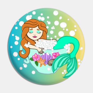 Teacup Mermaid (blue/yellow) Pin