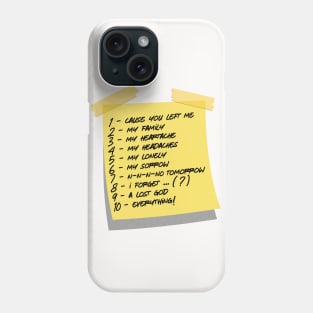 Kiss Off Sticky Note Design Phone Case