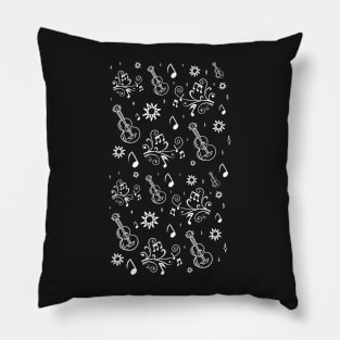 Music and guitars pattern Pillow