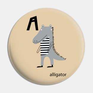 Letter A is Alligator Pin