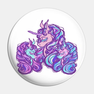 Mother of Twins Unicorn (Girl and Girl) Pin