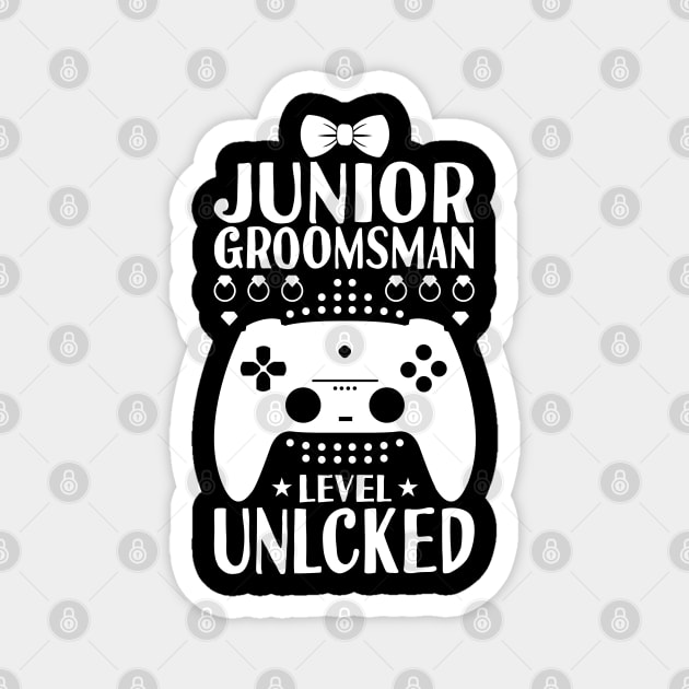 Junior Groomsman Level Unlocked Wedding Party Magnet by Tesszero