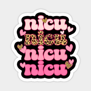 Leopard Cute Heart Funny Nicu Nurse Happy Valentines Day Magnet