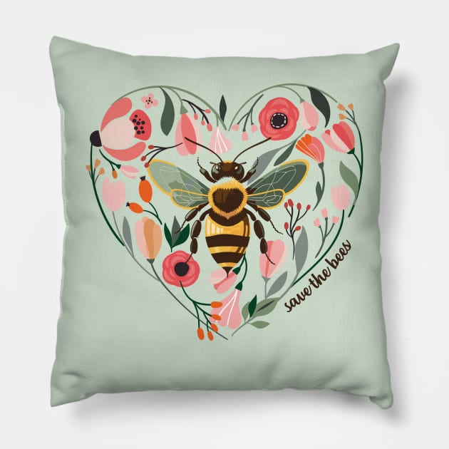 Save The Bees Pillow by Crisp Decisions