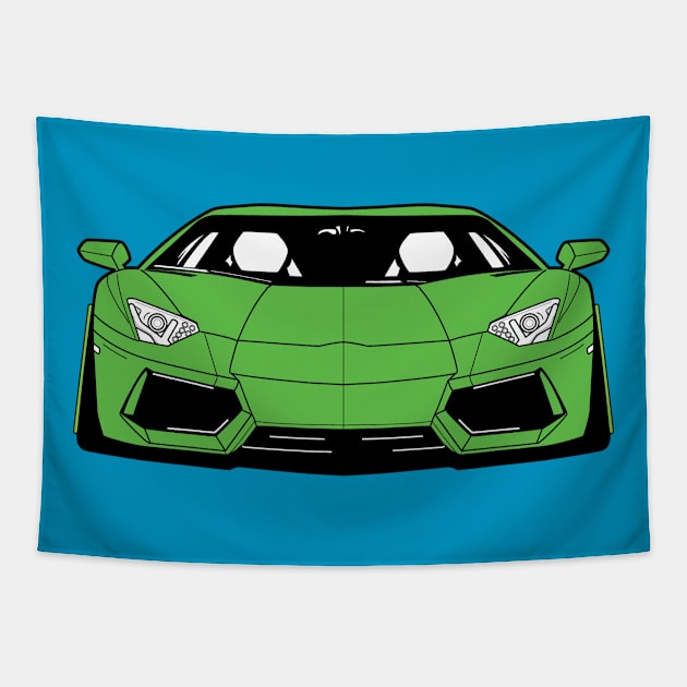 Lime Lambo Tapestry by 4ONE7