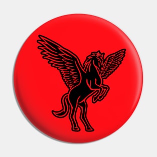 Black Pegasus on Red Pin