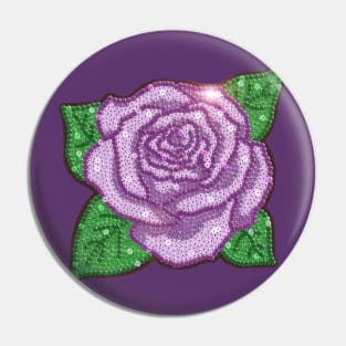 Purple Sequin Rose Pin