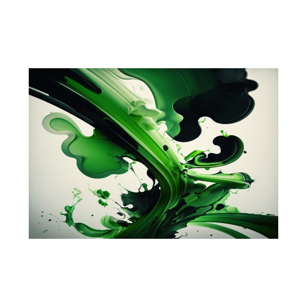 St Patricks Day Artwork - Green abstract artwork by Unwind-Art-Work