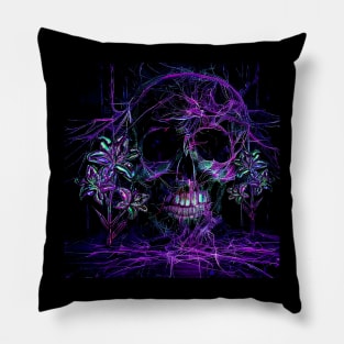 Skulls and flowers Pillow