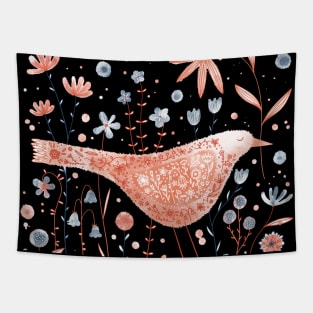 Apricot Bird Tapestry