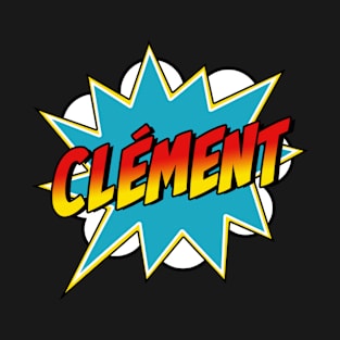 Boys Clément Name Superhero Comic Book T-Shirt