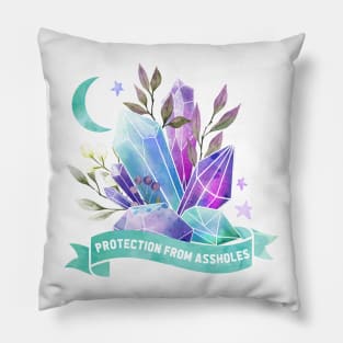 Protection from assholes Crystals Pillow