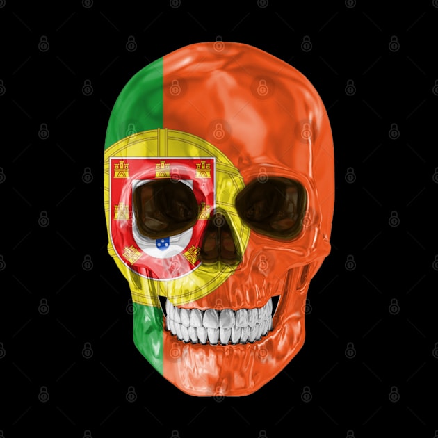 Portugal Flag Skull - Gift for Portuguese With Roots From Portugal by Country Flags