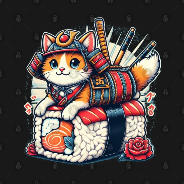 Cute Sushi Samurai Cat | Women’s Japanese Cat Lover by CP6Design