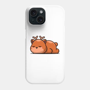 Cute deer sleeping cartoon illustration Phone Case