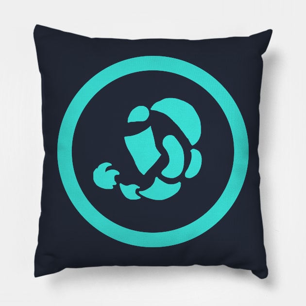 Cyan Crasher Faction Emblem Pillow by BlueStarWish's Trove of Merch