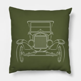 1925 Ford Model T - front stencil, white Pillow