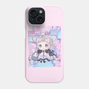 An Anime Girl with a Mouse on her Head Phone Case