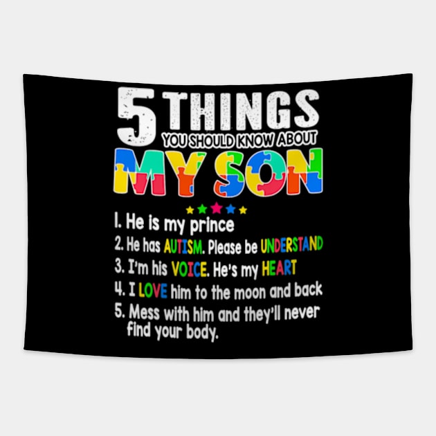 Autism Awareness Support Autism Son Kids for Mom Dad Tapestry by cloutmantahnee