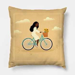 Girl on a Bike Pillow