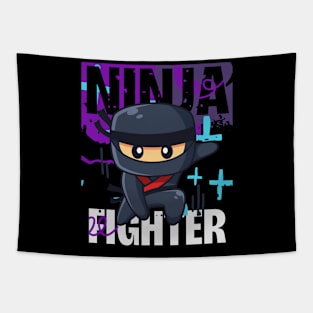 Cartoon Ninja Fighter Tapestry