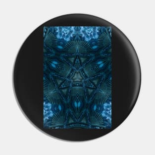 Blue steampunk pattern Pin