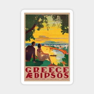 Greece Aidipsos Vintage Poster 1940s Magnet