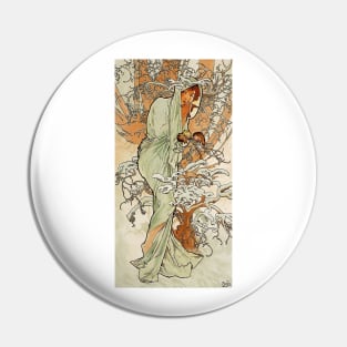 Winter 1896 by Alphonse Mucha (His First Seasons Series) Pin