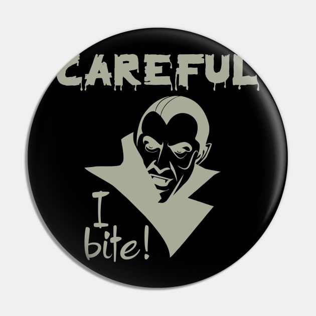 Careful, I Bite! Halloween Pin by PeppermintClover