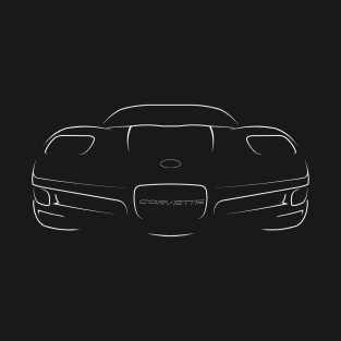 front/back Chevy C5 Corvette - stencil, white T-Shirt