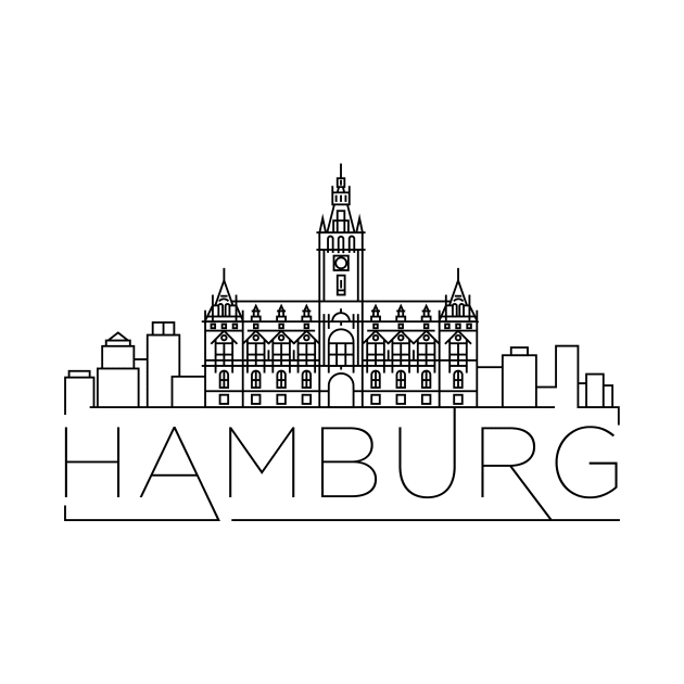 Hamburg Minimal Skyline by kursatunsal