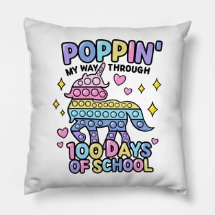 Funny Happy Poppin my way trough 100 Days Of School Pillow