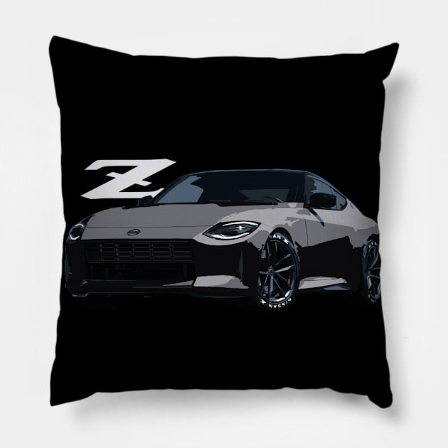 nissan z proto black Pillow by cowtown_cowboy